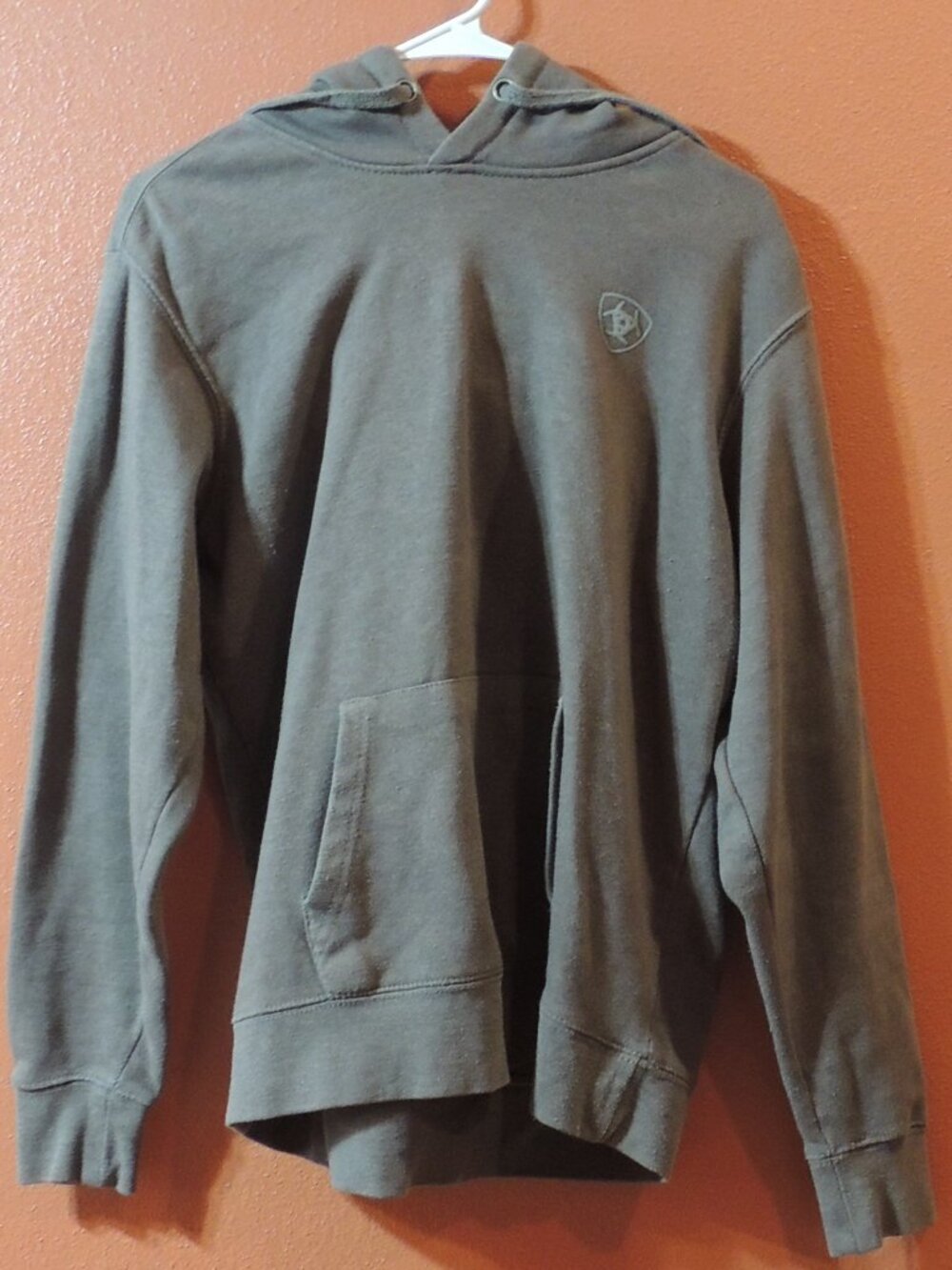 Ariat Hoodie Men Medium Gray Blue Outdoor Work Ranch Farm Cowboy Hoodie